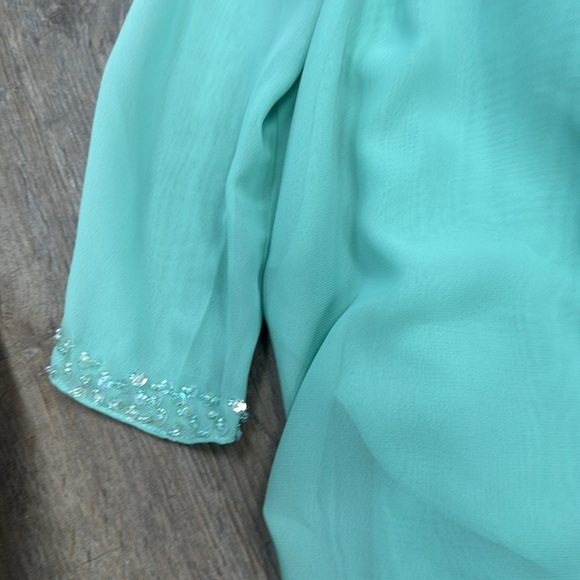 LanTing Mint Green Long Sleeve Dress Size 10 NWT - Picture 4 of 4